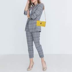 مملوكة مسبقًا Dolce & Gabbana Yellow Crystal Embellished Satin Dolce Box Bag