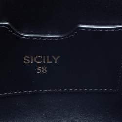 Pre Owned Dolce & Gabbana Black Leather Mini Sicily 58 Top Handle Bag