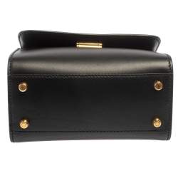 Pre Owned Dolce & Gabbana Black Leather Mini Sicily 58 Top Handle Bag