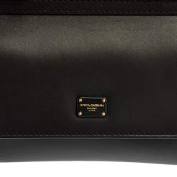 Pre Owned Dolce & Gabbana Black Leather Mini Sicily 58 Top Handle Bag