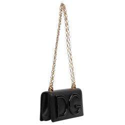 مملوكة مسبق�ًا Dolce & Gabbana Black Leather DG Girls Shoulder Bag
