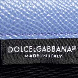 Pre Owned Dolce & Gabbana Purple Leather Dauphine Trifold Wallet 