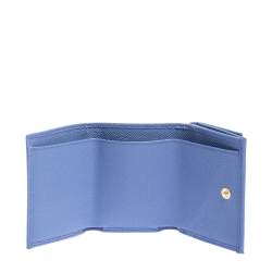 Pre Owned Dolce & Gabbana Purple Leather Dauphine Trifold Wallet 