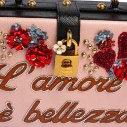 مملوكة مسبقًا Dolce & Gabbana Multicolor Embellished Leather Box L' Amore Top Handle Bag