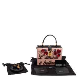 مملوكة مسبقًا Dolce & Gabbana Multicolor Embellished Leather Box L' Amore Top Handle Bag