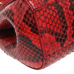 Pre Owned Dolce & Gabbana Red Python Micro Miss Sicily Top Handle Bag