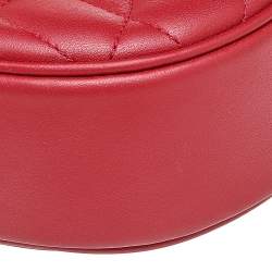 Pre Owned Dolce & Gabbana Red Matelassé Leather Devotion Crossbody Bag