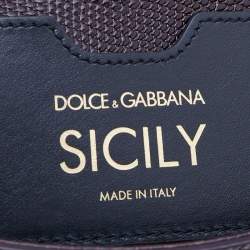 Dolce & Gabbana Burgundy Lizard Embossed Leather Crystal DG Logo Medium Miss Sicily Bag
