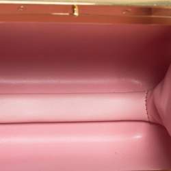 Pre Owned Dolce & Gabbana Rose Quartz Acrylic Miss Sicily Box Clutch