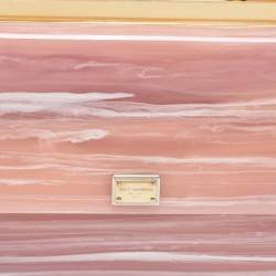 Pre Owned Dolce & Gabbana Rose Quartz Acrylic Miss Sicily Box Clutch