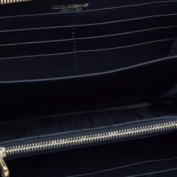 Pre Owned Dolce & Gabbana Black Python Zip Around Wallet