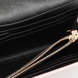 Pre Owned Dolce & Gabbana Pink Leather Dauphine Continental Wallet 