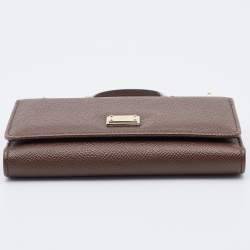 Dolce & Gabbana Brown Leather Miss Sicily Von Wallet on Chain