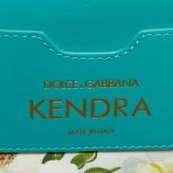 Pre Owned Dolce & Gabbana Green/Natural Raffia and Lizard Embossed Leather Kendra Tote