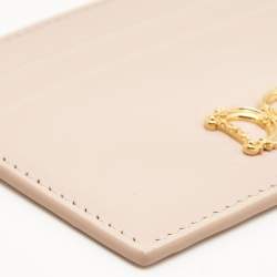 Pre Owned Dolce & Gabbana Beige Leather DG Logo Card Holder