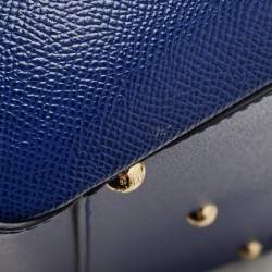 Dolce & Gabbana Blue Leather Regular Miss Sicily Top Handle Bag