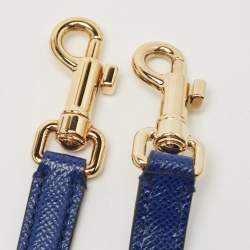 Dolce & Gabbana Blue Leather Regular Miss Sicily Top Handle Bag
