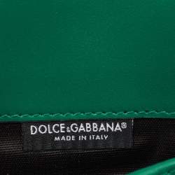 Pre Owned Dolce & Gabbana Green Leather Miss Sicily Wallet on Chain