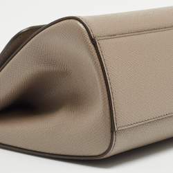 Dolce & Gabbana Taupe Leather Small Miss Sicily Top Handle Bag