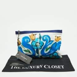 Dolce & Gabbana Multicolor Print Nylon Zip Pouch