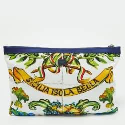Dolce & Gabbana Multicolor Print Nylon Zip Pouch