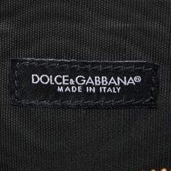 Pre Owned Dolce & Gabbana Multicolor Carretto and Queen Print Leather Wristlet Pouch 