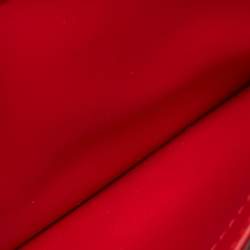 Pre Owned Dolce & Gabbana Two Tone Red Leather Crystal Embellished Sicily Chain Bag