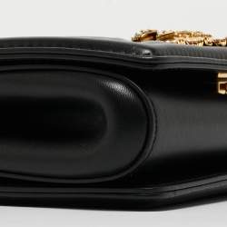 Pre Owned Dolce & Gabbana Black Leather Devotion Mordore Crossbody Bag