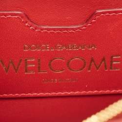 Pre Owned Dolce & Gabbana Multicolor Lizard Embossed and Leather Embellished Welcome Top Handle Bag