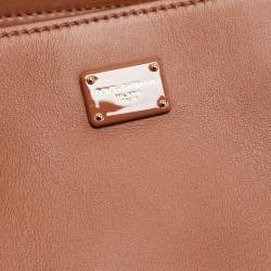 Pre Owned Dolce & Gabbana Brown Leather Mini Sicily 62 Tote 