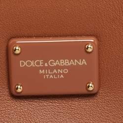 Pre Owned Dolce & Gabbana Brown Leather Mini Sicily 62 Tote 