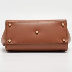 Pre Owned Dolce & Gabbana Brown Leather Mini Sicily 62 Tote 