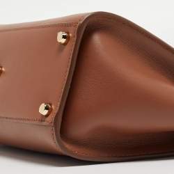 Pre Owned Dolce & Gabbana Brown Leather Mini Sicily 62 Tote 