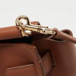 Pre Owned Dolce & Gabbana Brown Leather Mini Sicily 62 Tote 