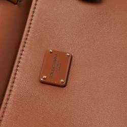 Pre Owned Dolce & Gabbana Brown Leather Mini Sicily 62 Tote 