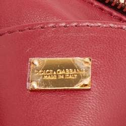 Pre Owned Dolce & Gabbana Blue Lizard Embossed Leather Lucia Top Handle Bag