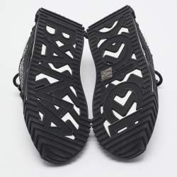 Pre Owned Dolce & Gabbana Black Suede and Fabric Ns1 Logo Mixed-Media Low Top Sneakers Size 40