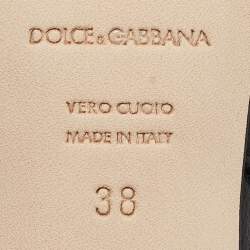 Pre Owned Dolce & Gabbana Black Leather Slingback Pumps Size 38