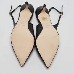Pre Owned Dolce & Gabbana Black Leather Slingback Pumps Size 38