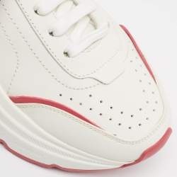 Pre Owned Dolce & Gabbana White/Pink Leather Daymaster Sneakers Size 38