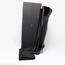 Dolce & Gabbana Black Patent Leather Thigh High Boots Size 36