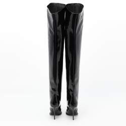 Dolce & Gabbana Black Patent Leather Thigh High Boots Size 36