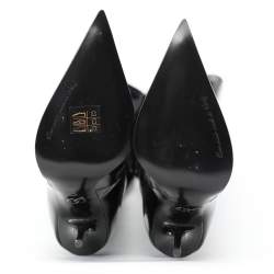 Dolce & Gabbana Black Patent Leather Thigh High Boots Size 36