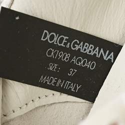 Pre Owned Dolce & Gabbana White/Pink Leather and Suede Daymaster Low Top Sneakers Size 37
