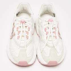 Pre Owned Dolce & Gabbana White/Pink Leather and Suede Daymaster Low Top Sneakers Size 37