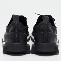 Pre Owned Dolce & Gabbana Black Mesh and Rubber Sorrento Lace Up Sneakers Size 41