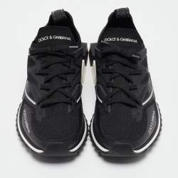 Pre Owned Dolce & Gabbana Black Mesh and Rubber Sorrento Lace Up Sneakers Size 41