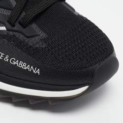 Pre Owned Dolce & Gabbana Black Mesh and Rubber Sorrento Lace Up Sneakers Size 41