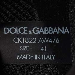 Pre Owned Dolce & Gabbana Black Mesh and Rubber Sorrento Lace Up Sneakers Size 41