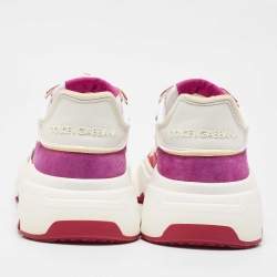 Pre Owned Dolce & Gabbana White/Purple Nylon and Leather Daymaster Low Top Sneakers Size 40
